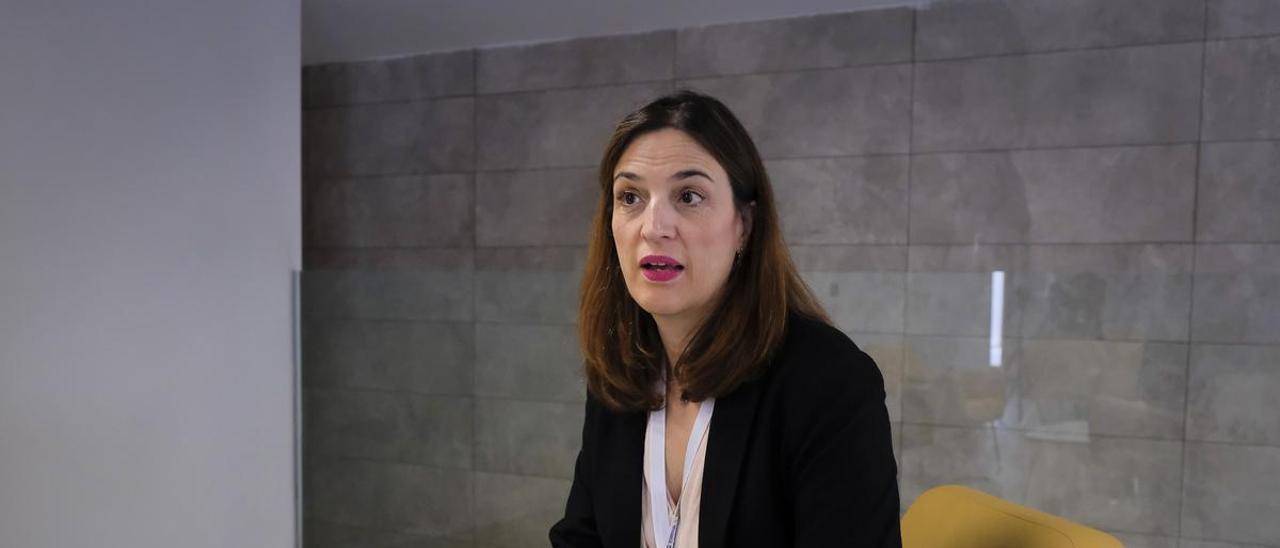Maribel Vivancos, durante la entrevista realizada en la sede social de Cajamar en la calle Triana.