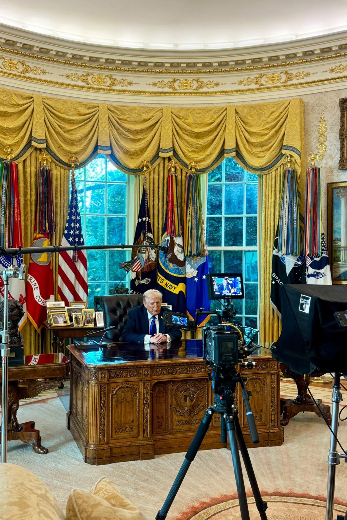 Trump graba un mensaje institucional después de que Hamás aceptara su plan para Gaza