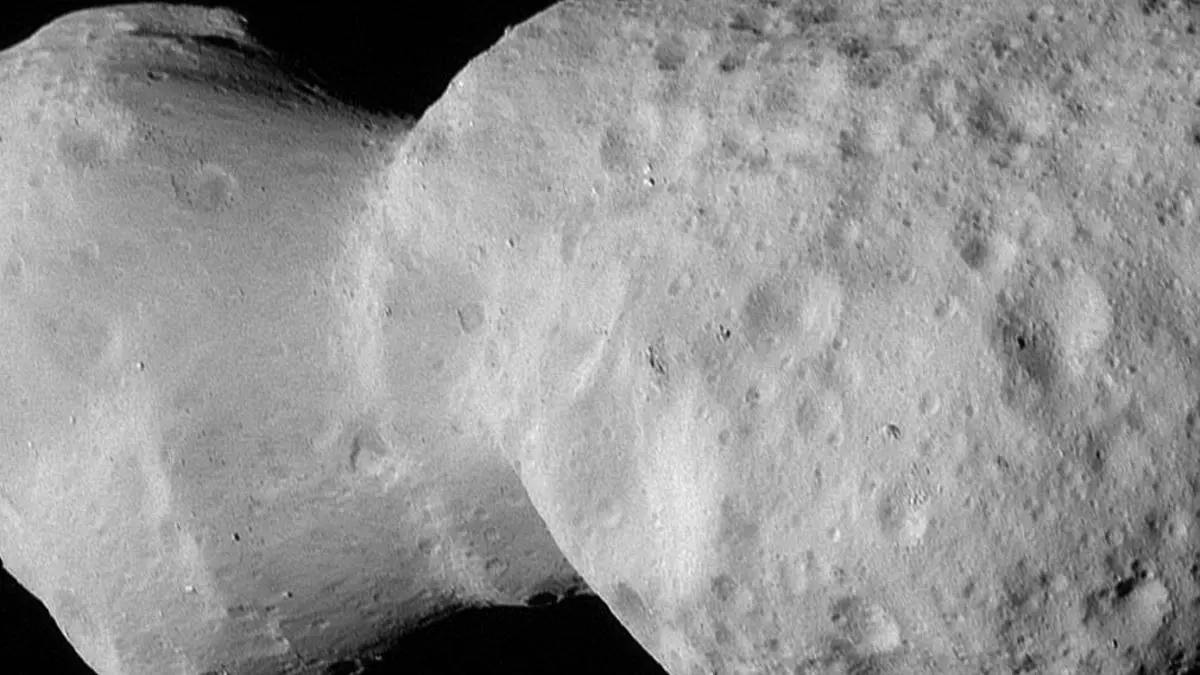 Lucy desentraña los secretos de Donaldjohanson, el asteroide que parece un cacahuete deformado