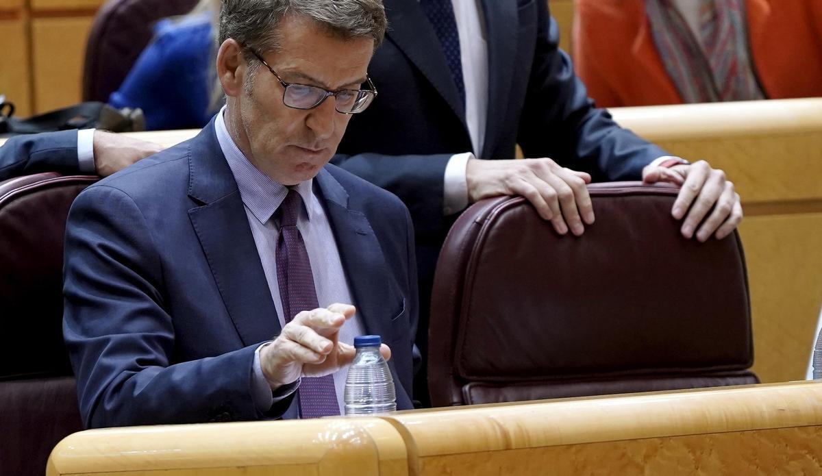 El cara a cara entre Sánchez y Feijóo en el Senado, en imágenes