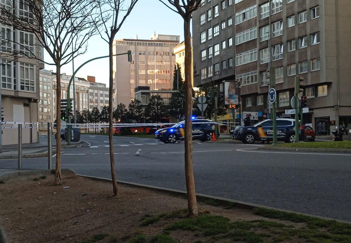 Cordón policial en la zona del mirador de Os Castros.