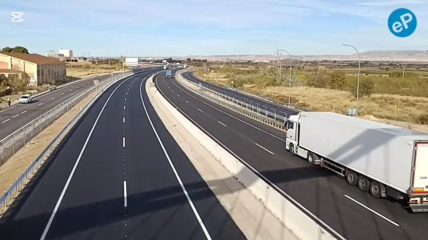 La A-68 abre sus cuatro carriles en Mallén y conecta sin restricciones Zaragoza y Tudela
