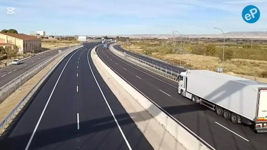 La A-68 abre sus cuatro carriles en Mallén y conecta sin restricciones Zaragoza y Navarra