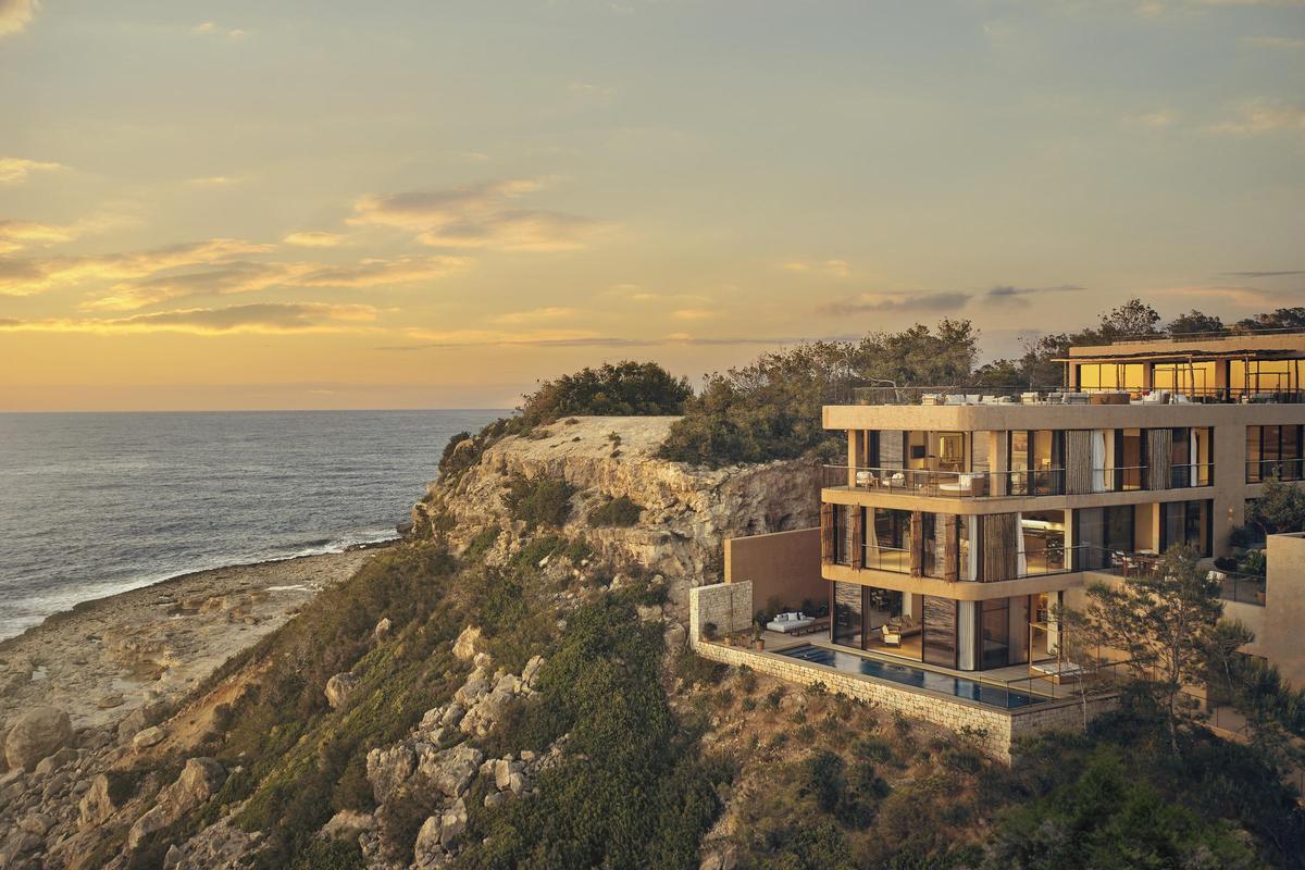 Vista de las espectaculares mansiones de Six Senses Ibiza.