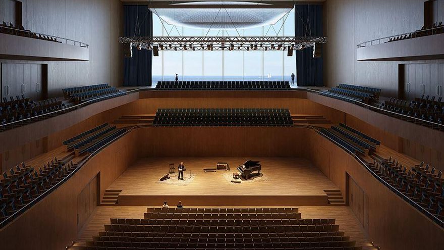 Interior del auditorio principal del futuro Palacio de Congresos.