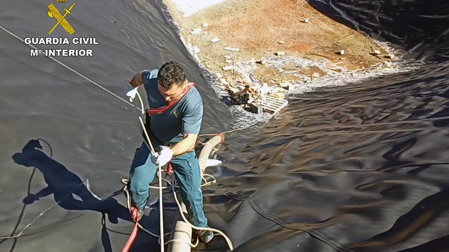 Rescatan a dos perros atrapados en una balsa de riego vacía en Librilla