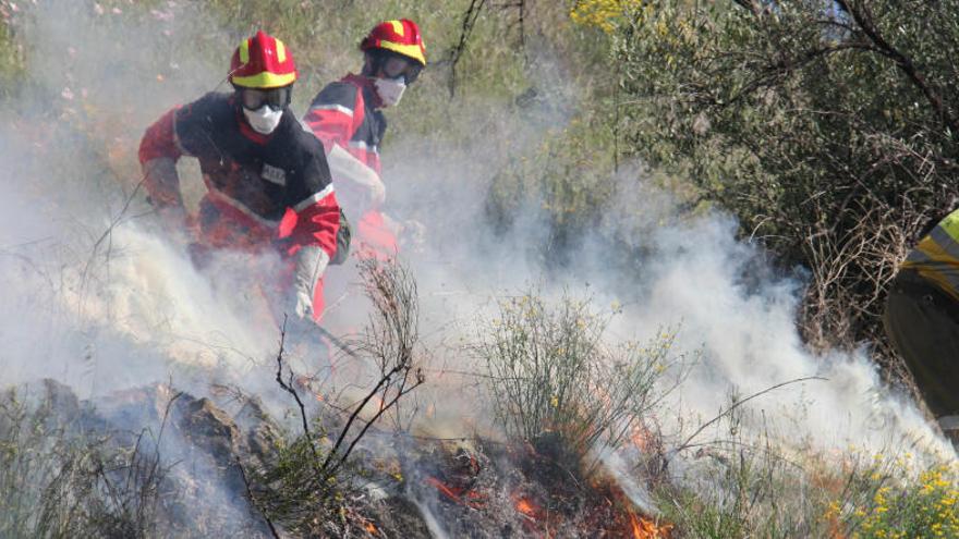 Voluntarios de ACIF en la extinción de un incendio