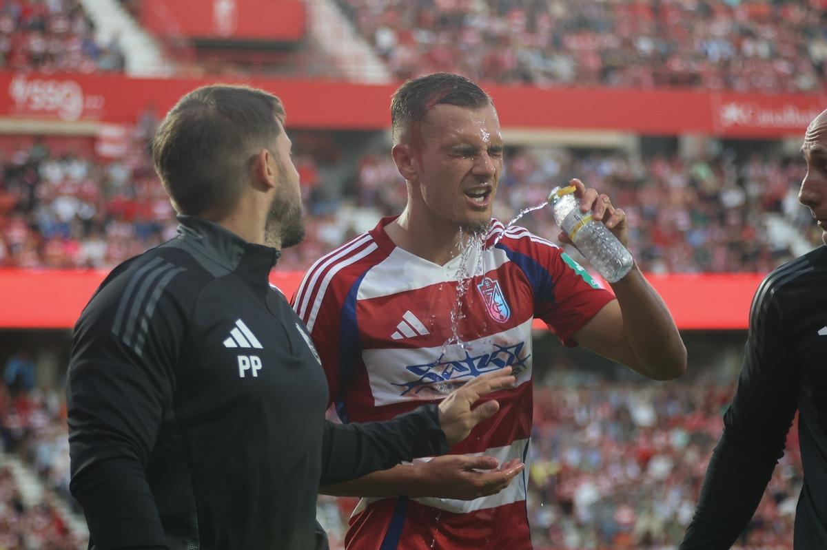 Brau, sangrando, tras recibir la patada de Theo Zidane.