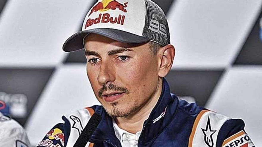 Jorge Lorenzo, el pasado jueves durante la rueda de prensa.