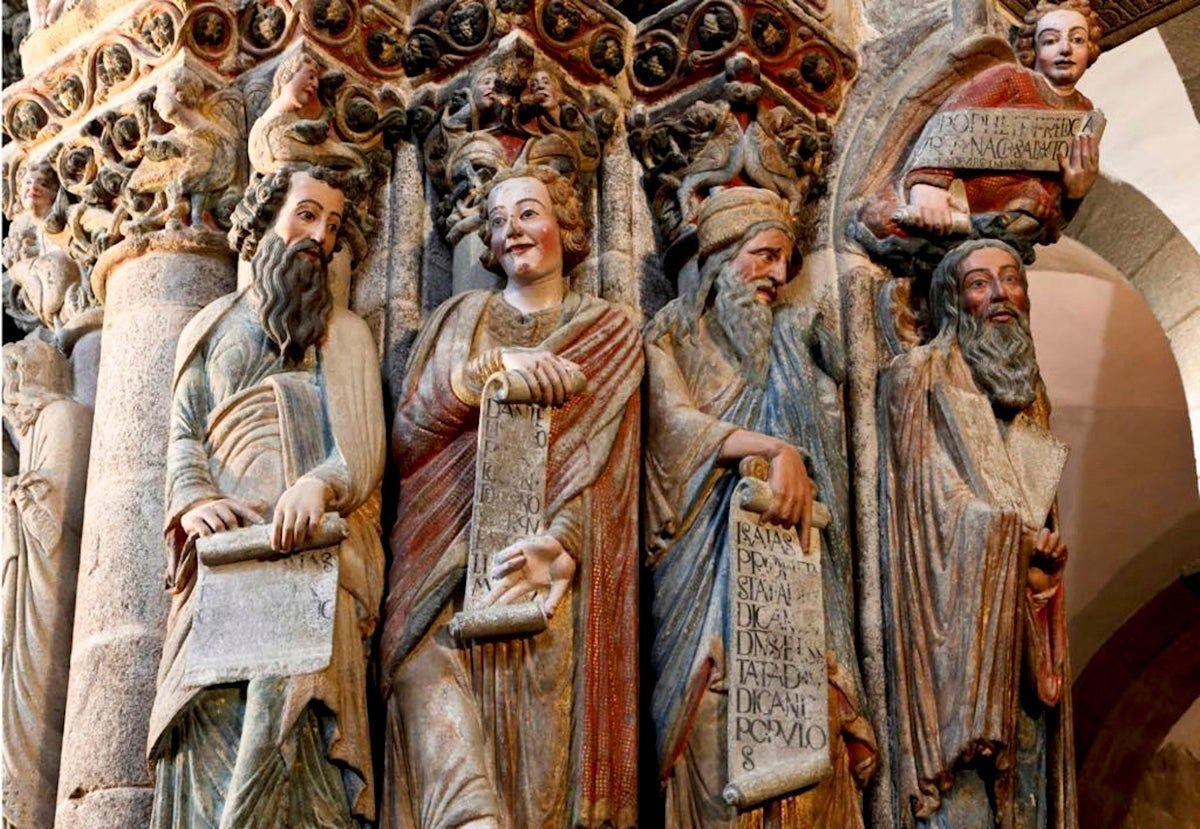 Detalle de la restauración del Pórtico de la Gloria