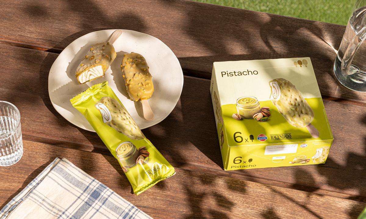 Nuevo helado bombón de pistacho de Mercadona: una cobertura con un sabor intenso