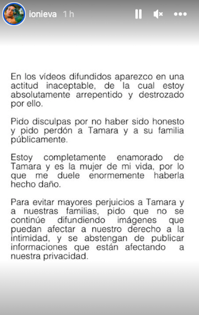 Comunicado de Íñigo Onieva sobre su infidelidad a Tamara Falcó