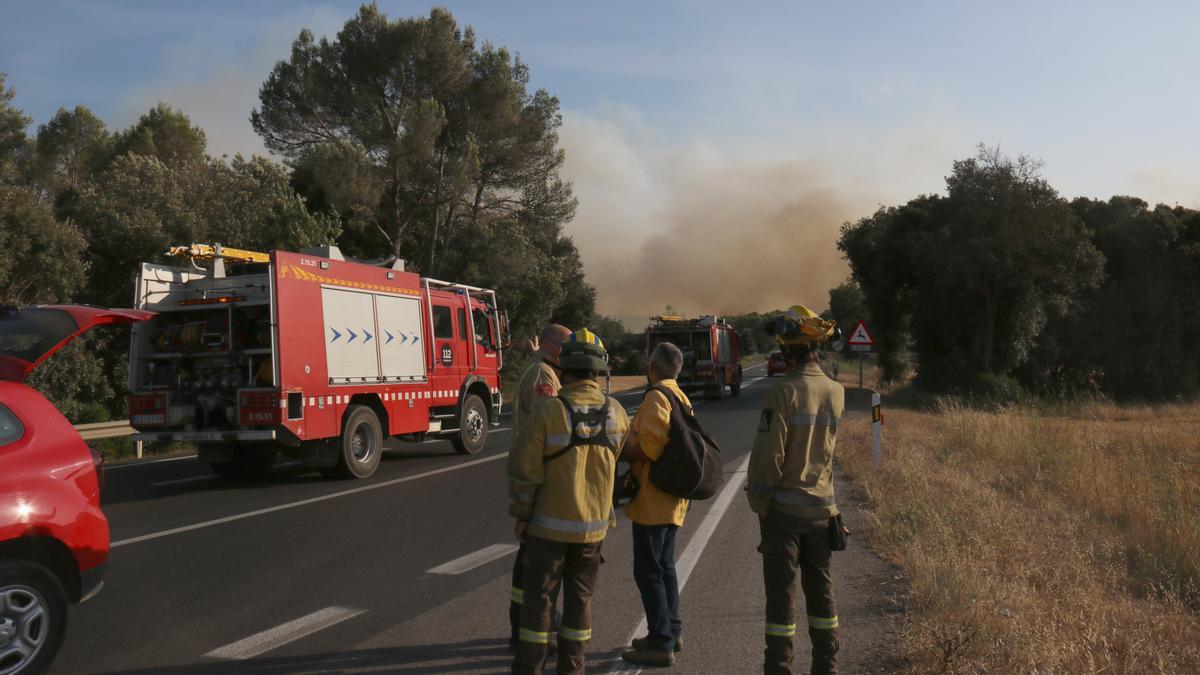 Pla general de la carretera GI 623 per on ha saltat el foc de Ventalló amb els Bombers aquest dissabte 24