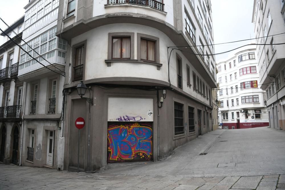 Pintadas en edificios de Ciudad Vieja y Pescadería