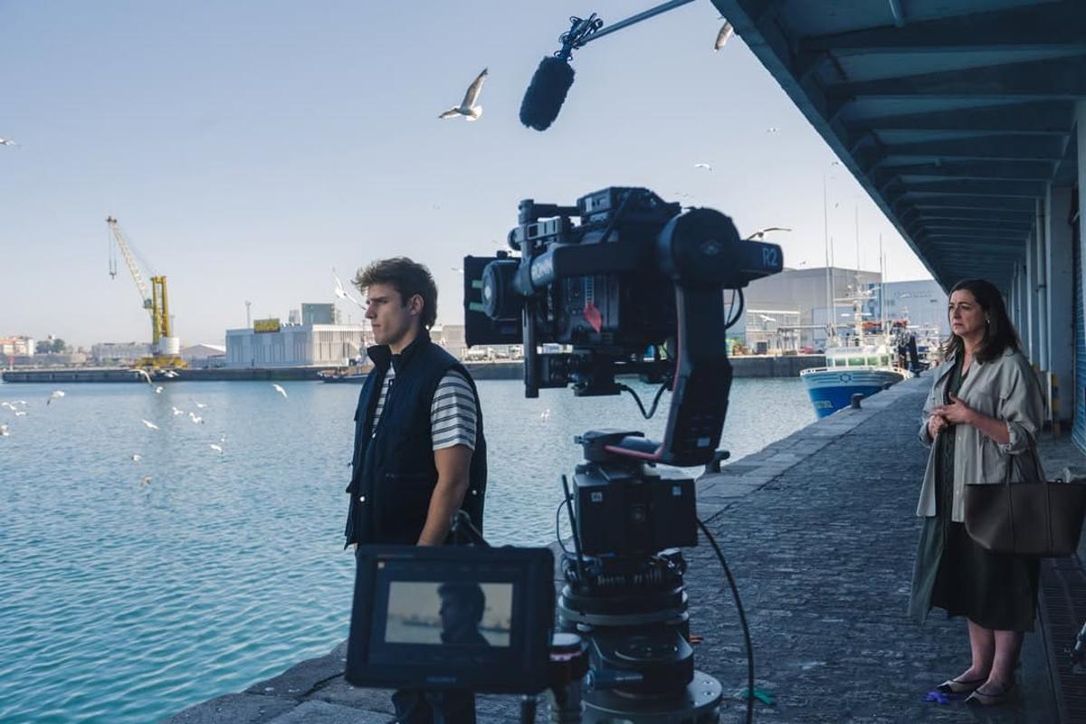 Un momento de los rodajes de la segunda temporada de la serie de Netflix ‘Clanes’, en A Coruña.