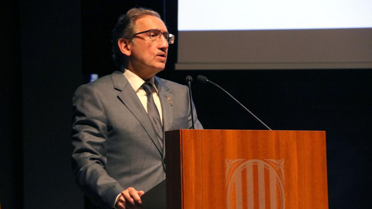 El conseller d’Economia, Jaume Giró, durant la conferència per explicar els fons a Girona.  | G.TUBERT/A.FREIXAS (ACN)