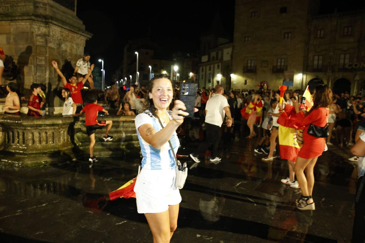 Así fue la celebración en Gijón del triunfo de España en el Mundial