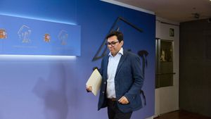 El secretario cuarto de la Mesa del Congreso y portavoz de En Comú Podem, Gerardo Pisarello, este martes en el Congreso.