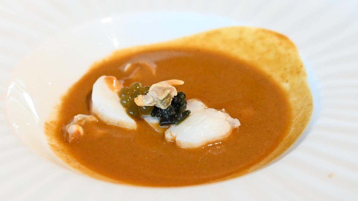 La sopa ganadora del concurso nacional, obra del cocinero gallego 'freelance' José Manuel Mallón.