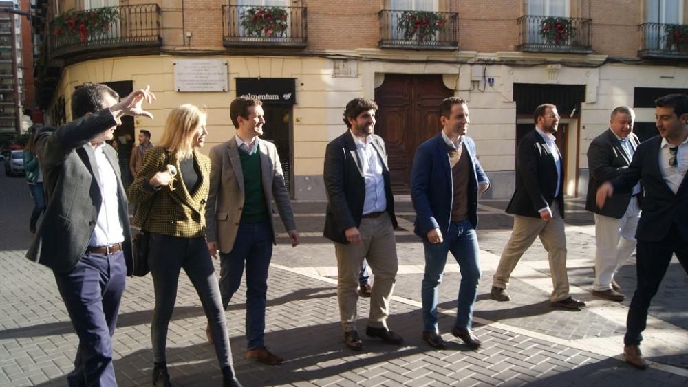 Casado apadrina las candidaturas de Ballesta y López Miras