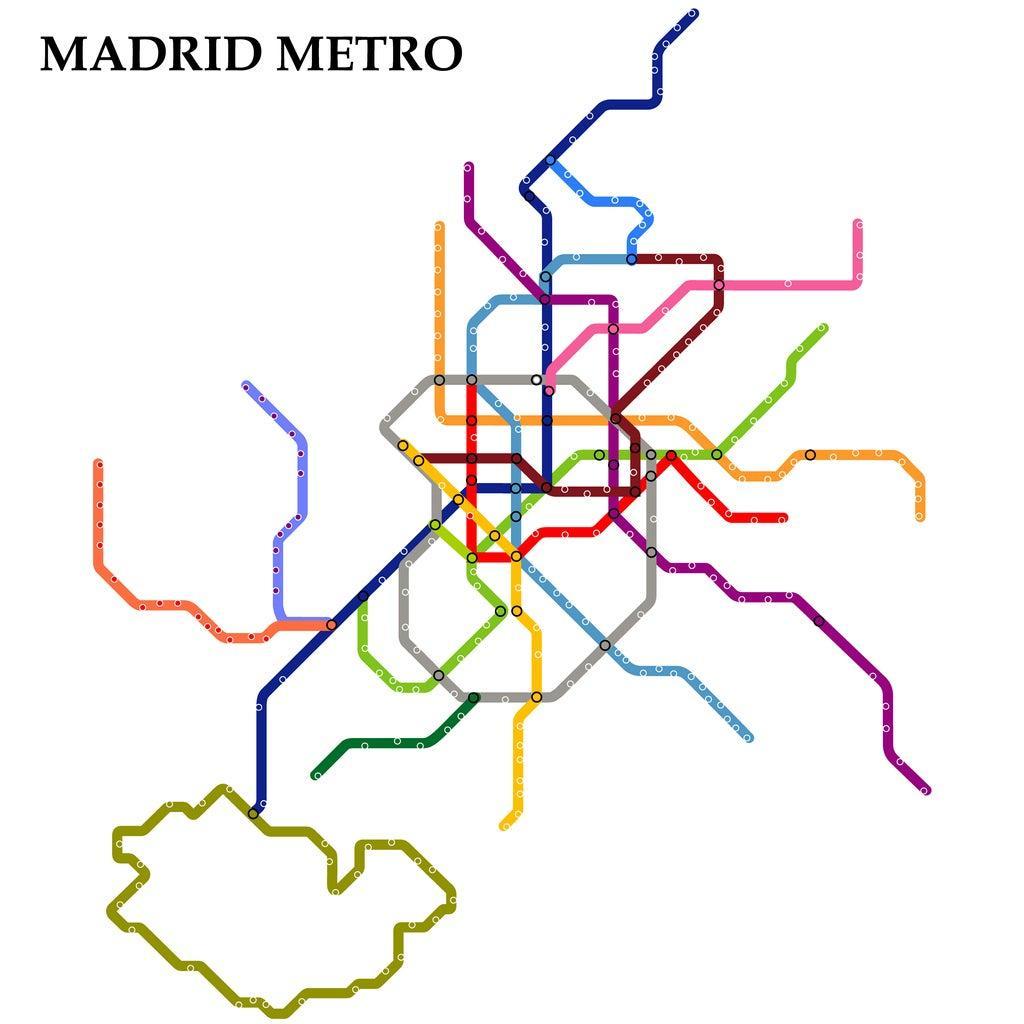 Plano del metro de Madrid.