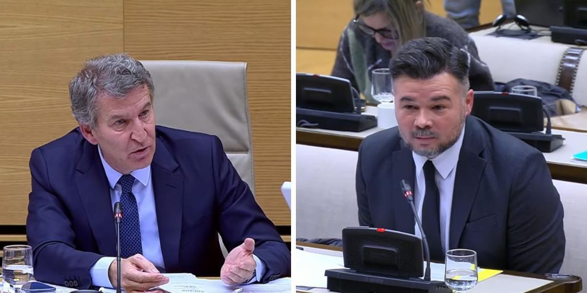 Rufián y Feijóo se enzarzan en la Comisión de la dana