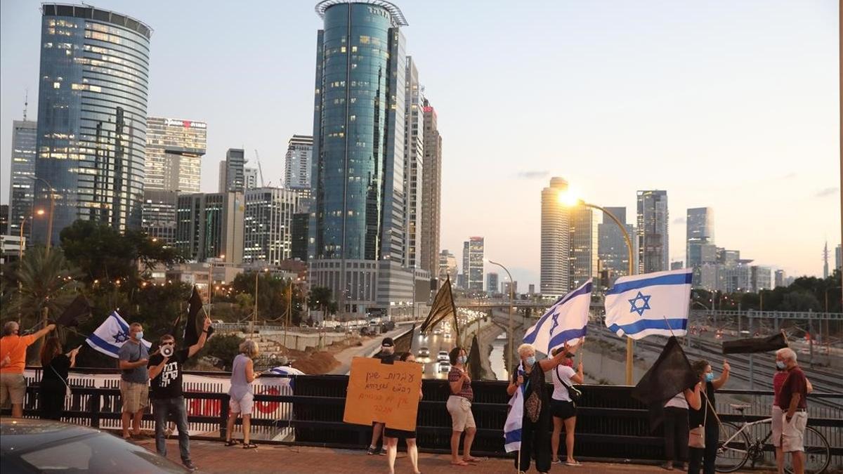 Manifestación contra Netanyahu en Tel-Aviv.