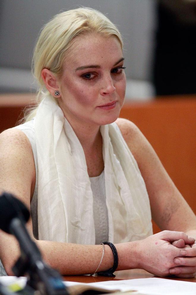 Lindsay Lohan con un maquillaje de miedo