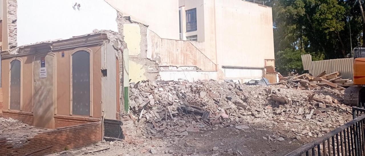 Los restos de la vivienda de 120 años, demolida el lunes pasado en Pedregalejo.