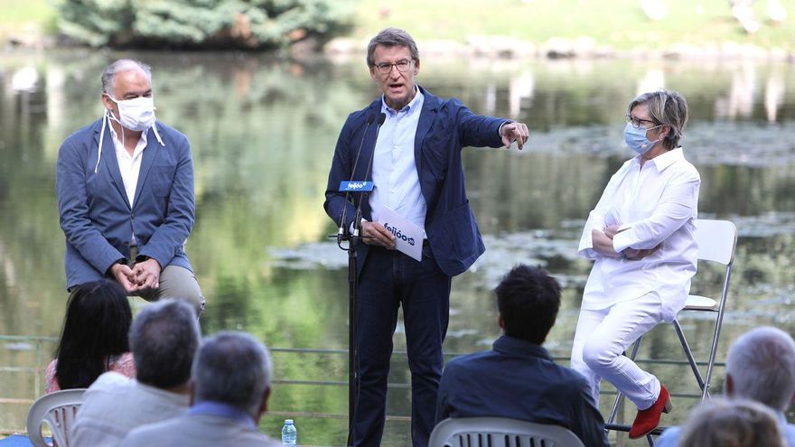 Los fieles que rodean a Feijóo en su camino al congreso como líder del PP