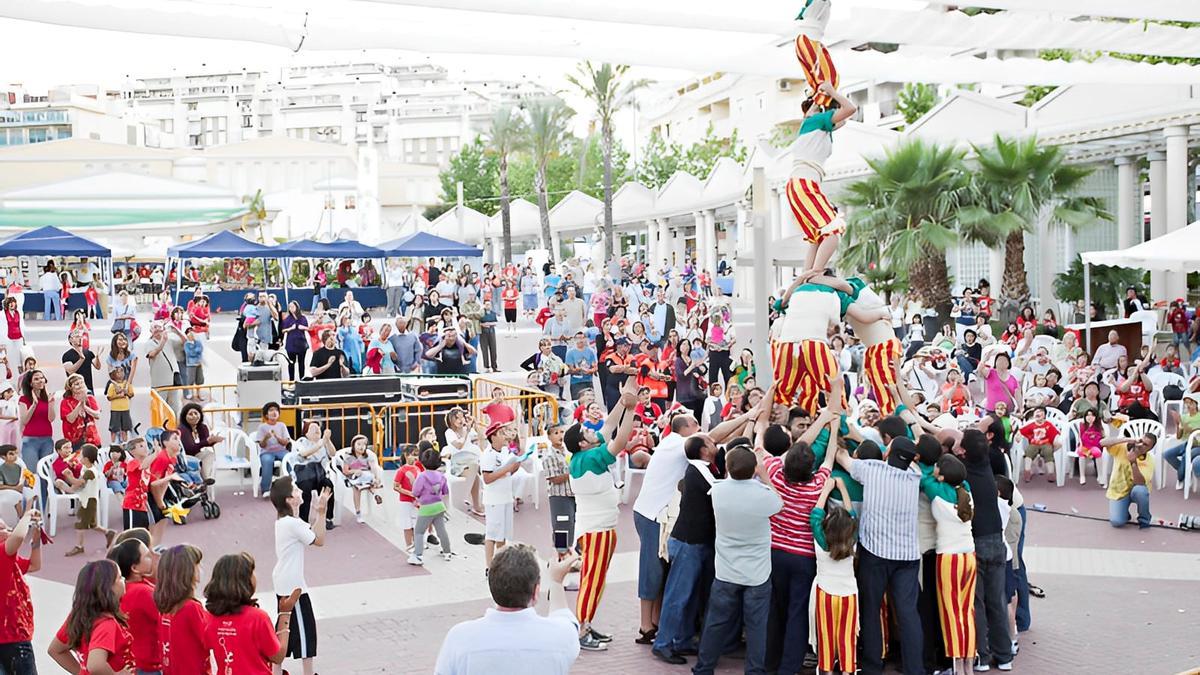 La Muixeranga dePego  a la Trobada d’Escoles  en Valencià.