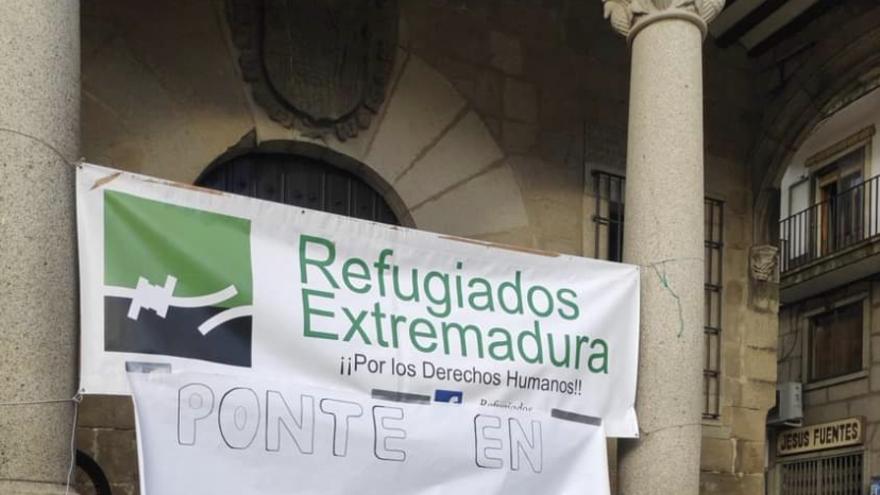 Imagen de archivo de un acto por los refugiados en la Plaza Mayor.