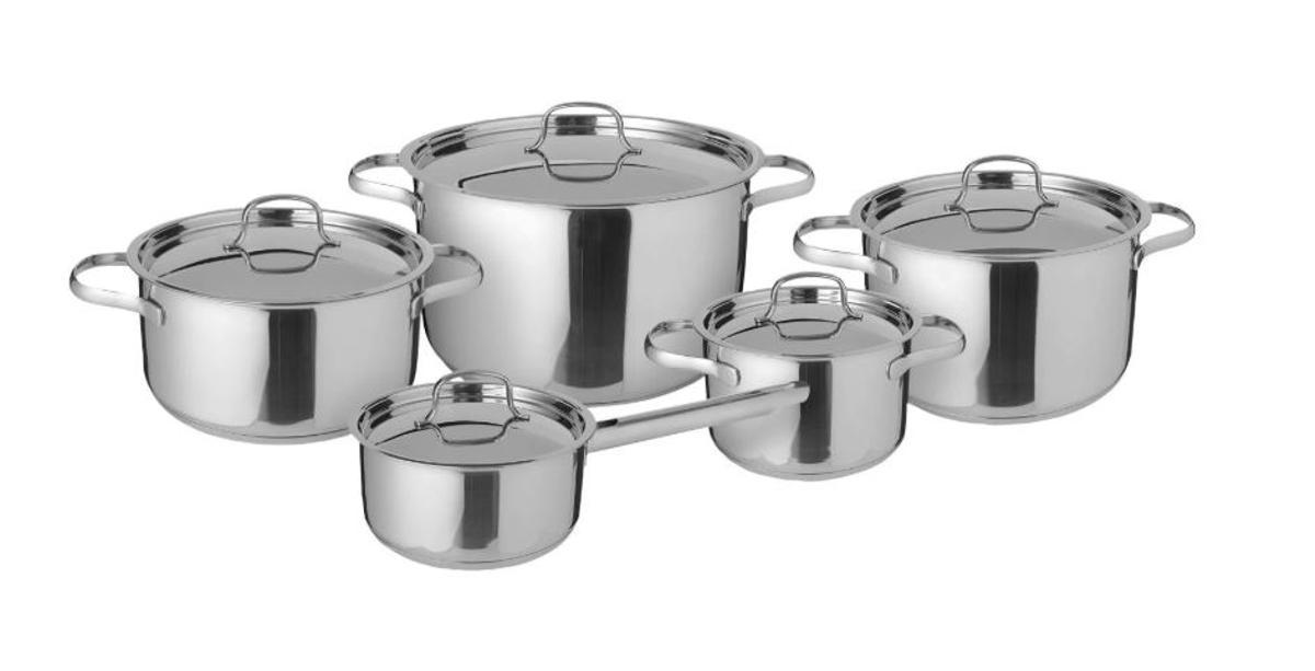 Mañana se esperan colas kilométricas en Lidl para conseguir el set de 5 cacerolas de acero inoxidable más baratas del mercado:  con tapa de cristal y salida de vapor para una cocción práctica a la vista