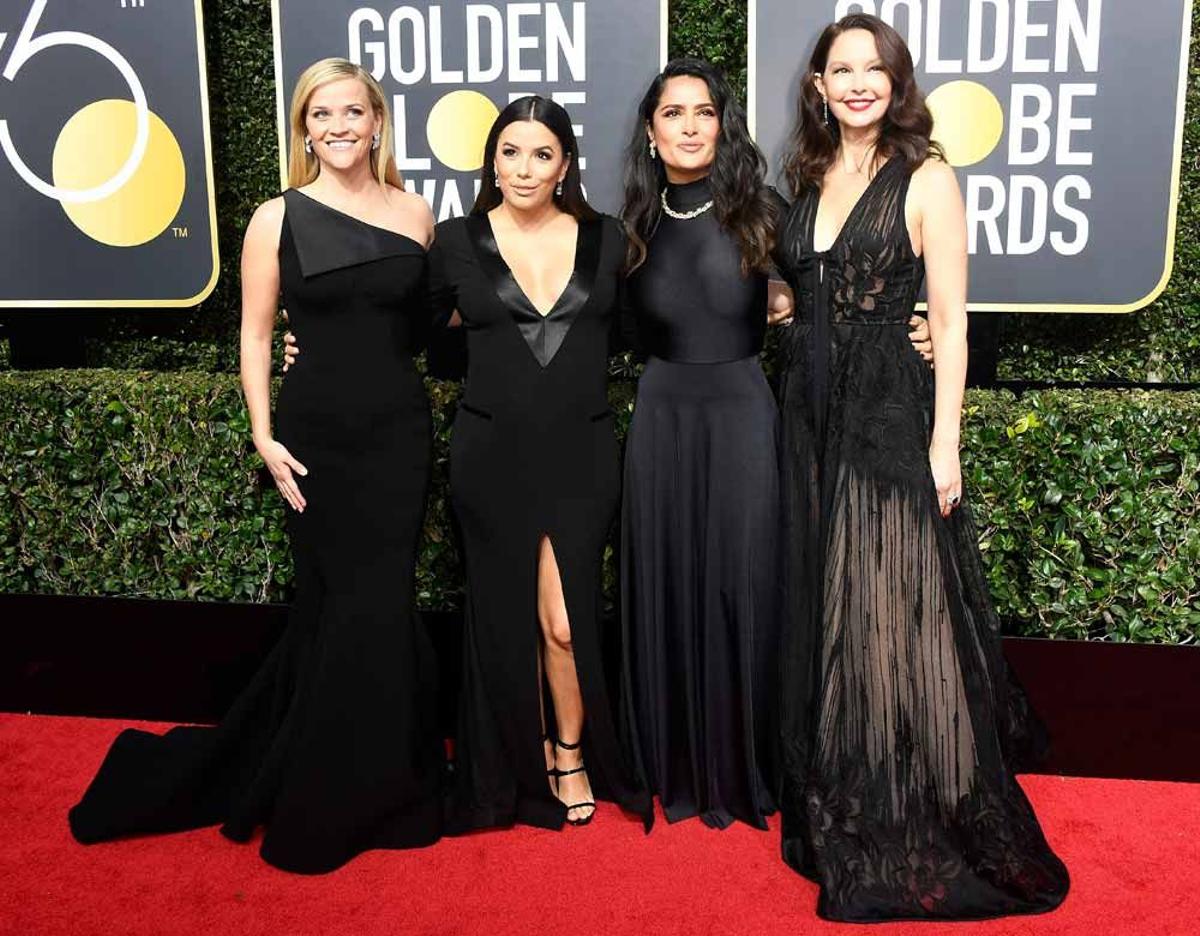Reese Witherspoon, Eva Longoria, Salma Hayek y Ashley Judd, en los Globos de Oro