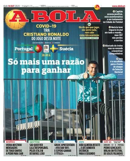 Portada A BOLA miércoles 14 octubre 2020