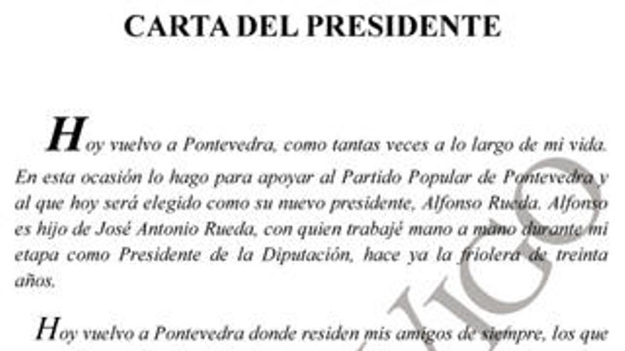 La carta de Mariano Rajoy