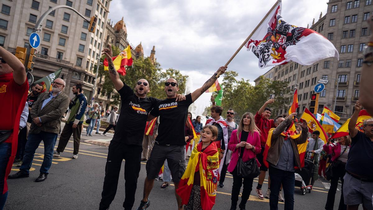 Manifestación por el 12-O, Día de la Hispanidad, en Barcelona