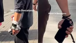 Así llevan el móvil los turistas en Barcelona: el vídeo más viral de TikTok
