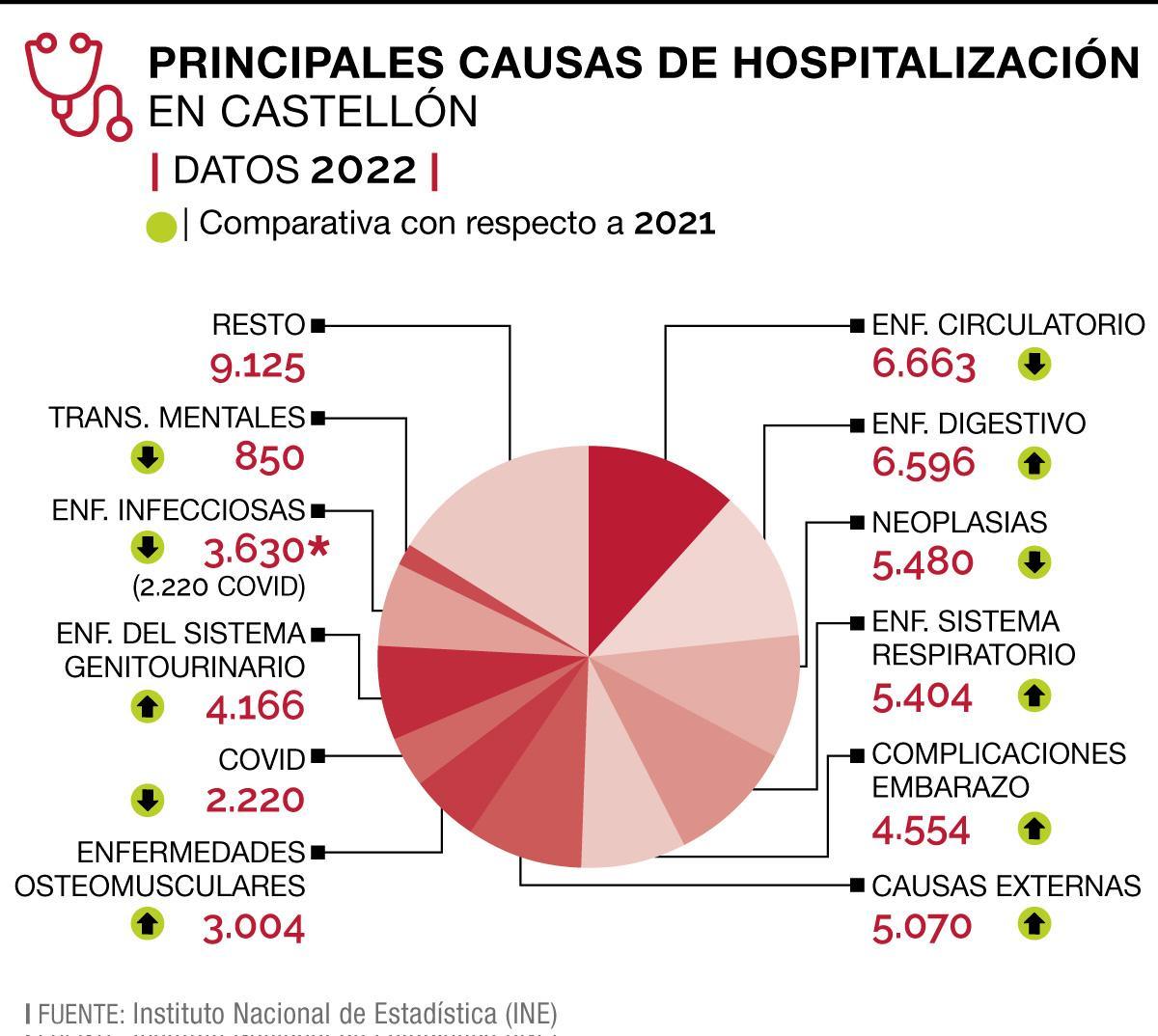 Principales causas de alta hospitalaria en Castellón