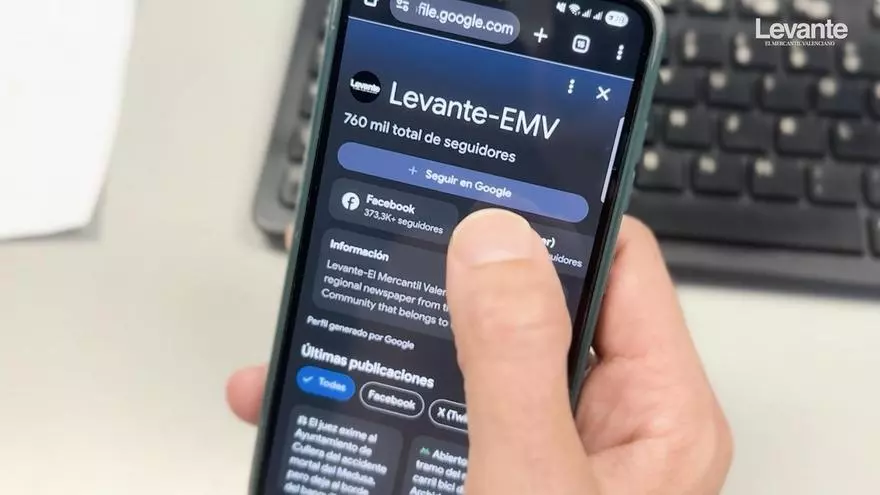 Así puedes seguir a Levante-EMV en las noticias de Google