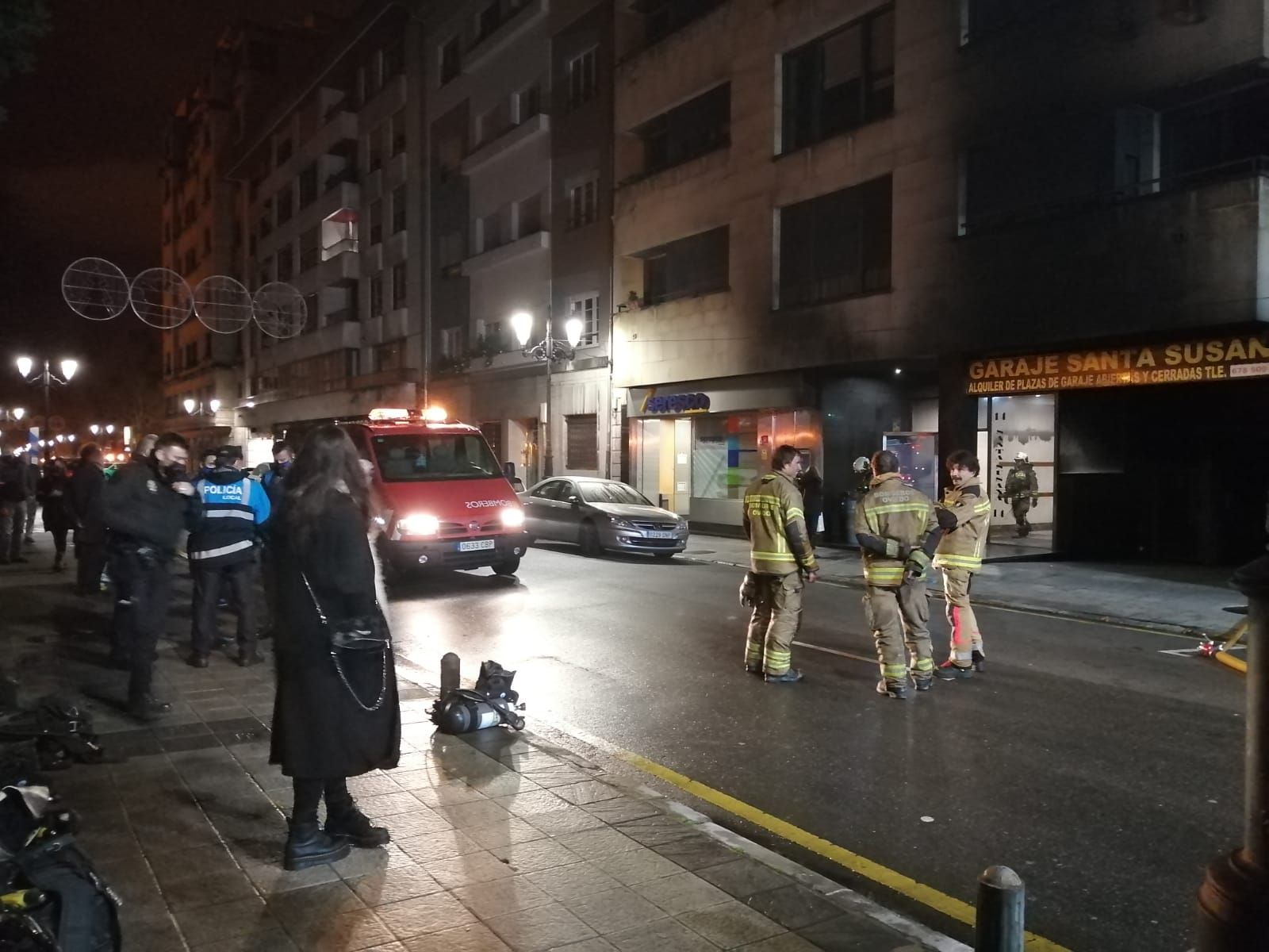 Incendio en Oviedo en la noche de Reyes