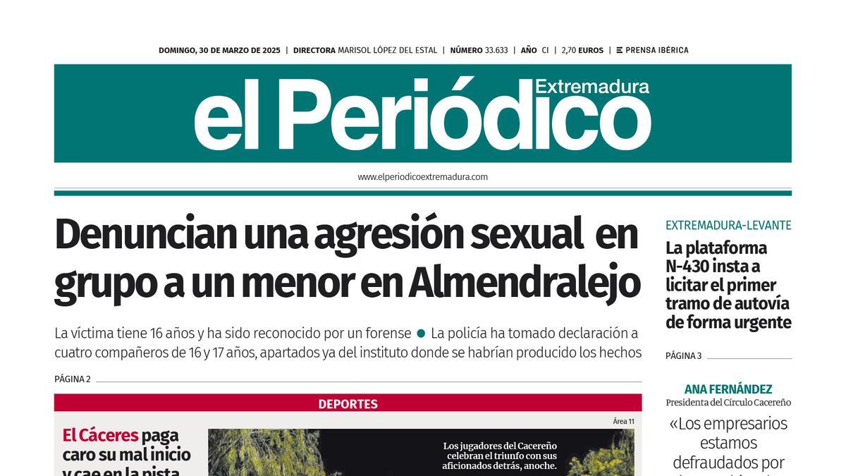 Consulta la portada correspondiente al día 30 de marzo de 2025