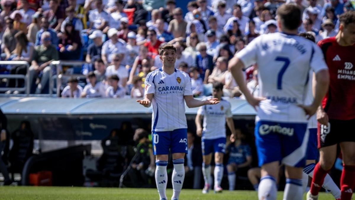 Guti, con gesto contrariado durante el partido del pasado domingo ante el Mirandés.