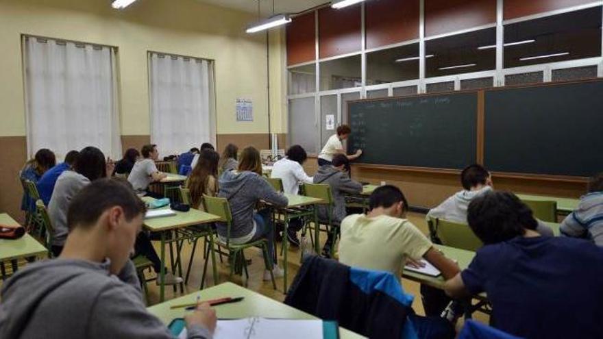 Un aula de Secundaria en un instituto de Mieres.