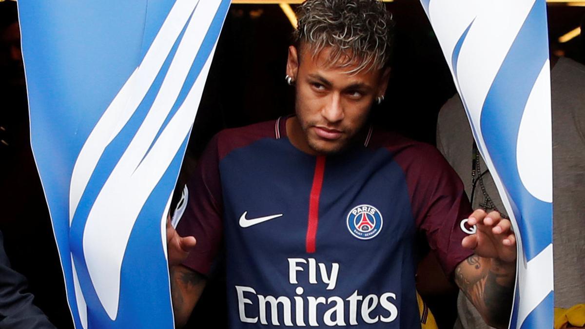 Neymar, en la presentación como jugador del PSG: