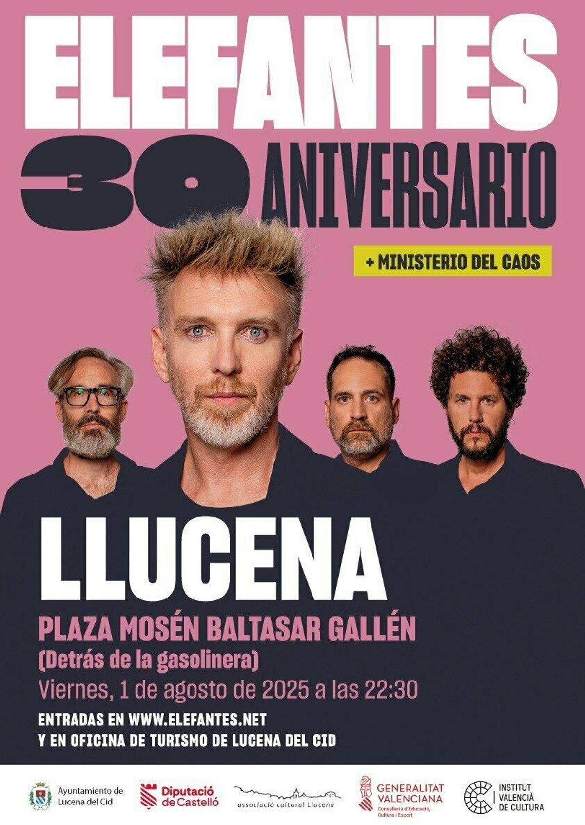 Elefantes actuará en la plaza Mossen Baltasar Gallén de Llucena este 1 de agosto.