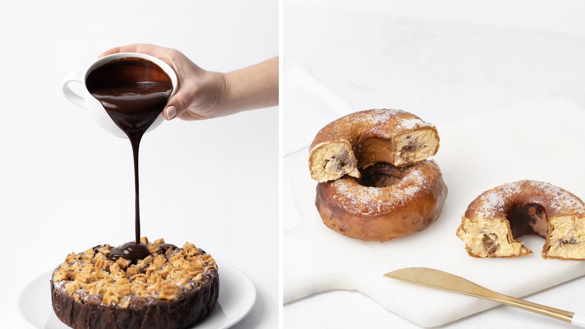 Tarta de chocolate con churros y buñuelos de Pepina Pastel.