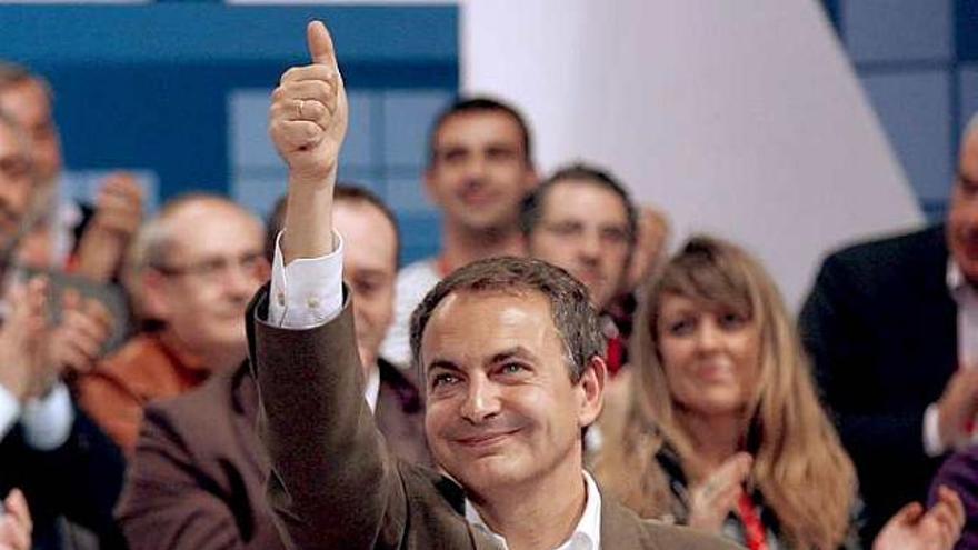 Zapatero, ayer durante el Congreso de los socialistas gallegos