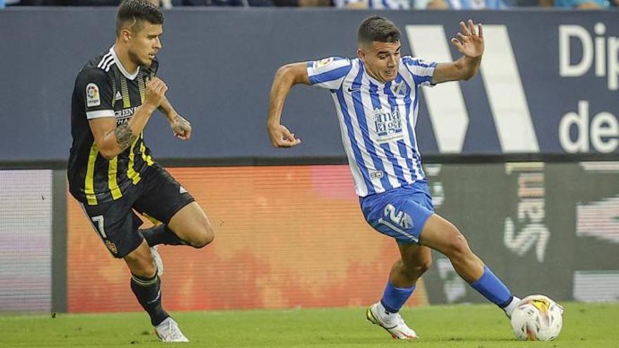 Víctor Gómez, en el partido frente al Zaragoza.