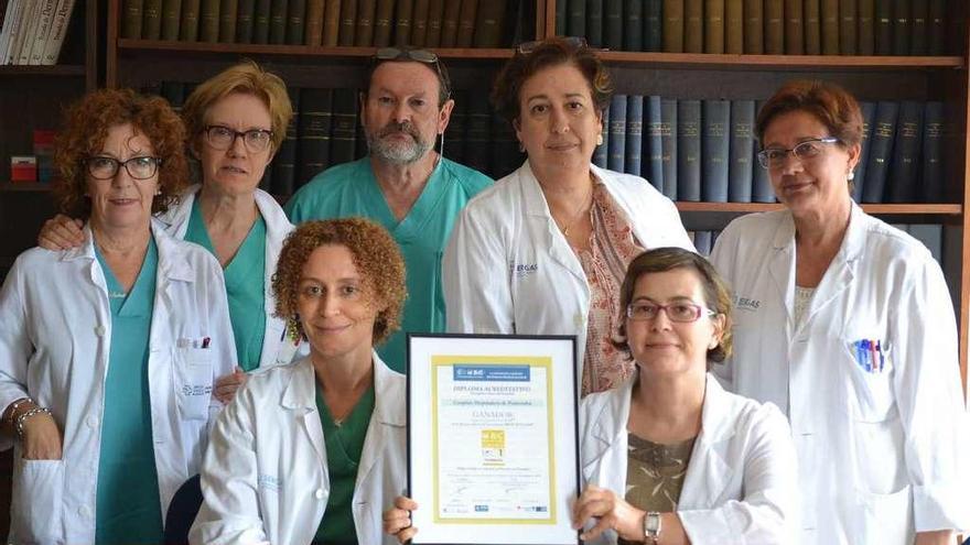 Equipo de la unidad de psoriasis (Dermatología), ganador de los premios BIC 2016 e 2015. // CHOP
